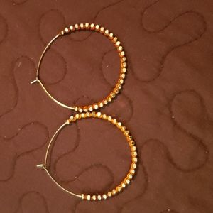 Thin gold with orange earrings